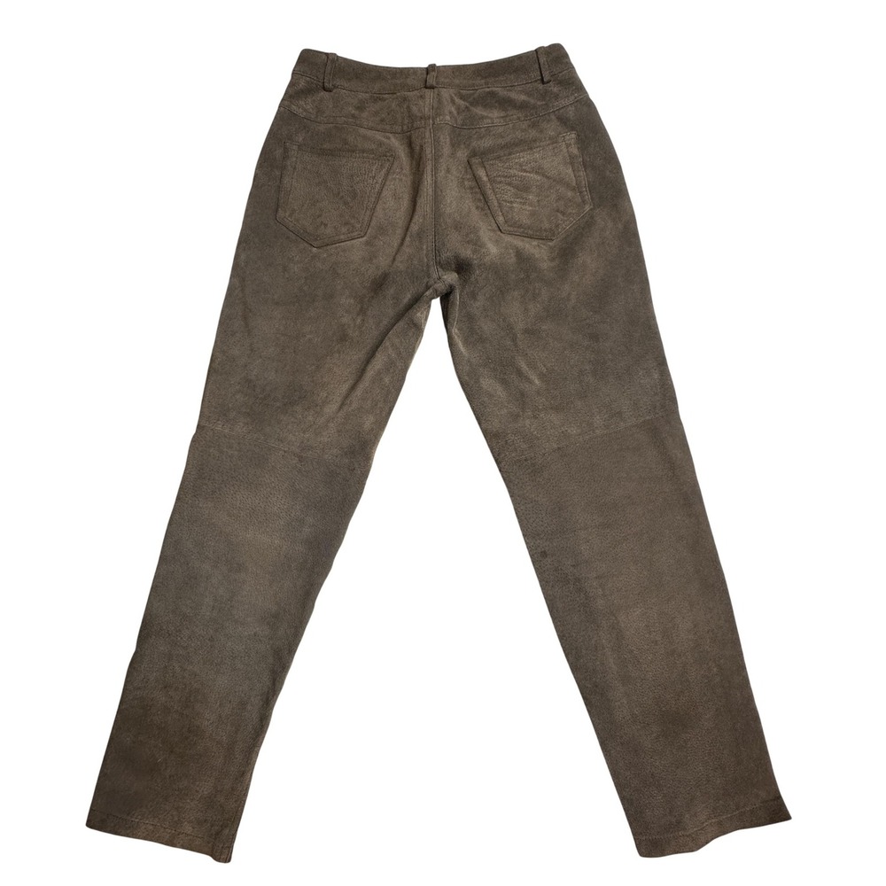Vintage Bagatelle Leather Pants Womens 4P Brown Suede Straight Leg Lined Pockets